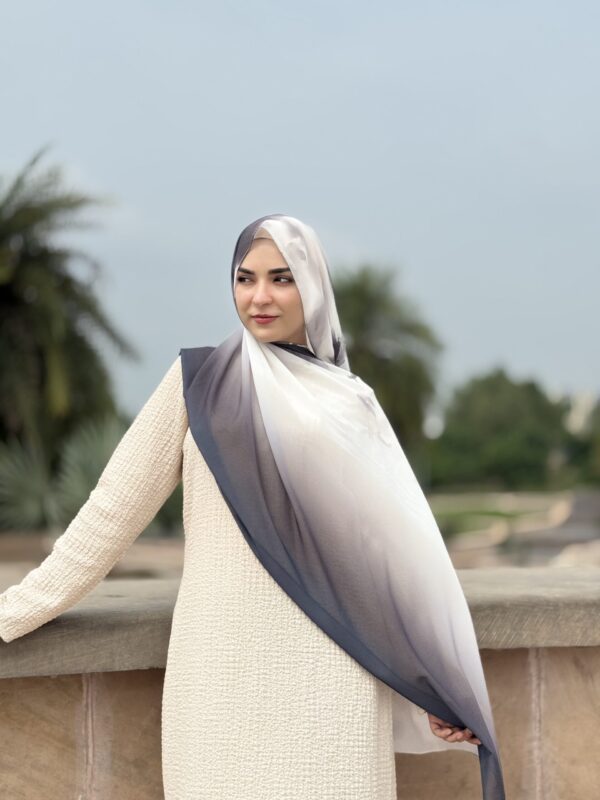 Ink Ombre Printed Scarf – Classic Black