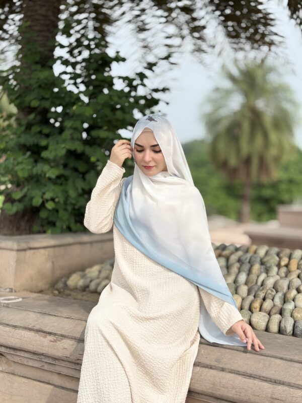 Ink Ombre Printed Scarf – Ice Vintage Blue