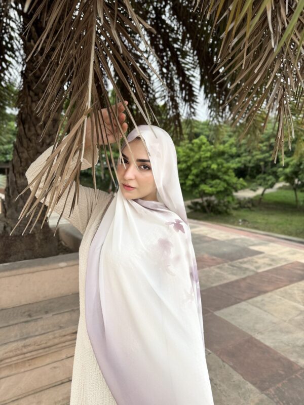 Ink Ombre Printed Scarf – Beige Nude Brown