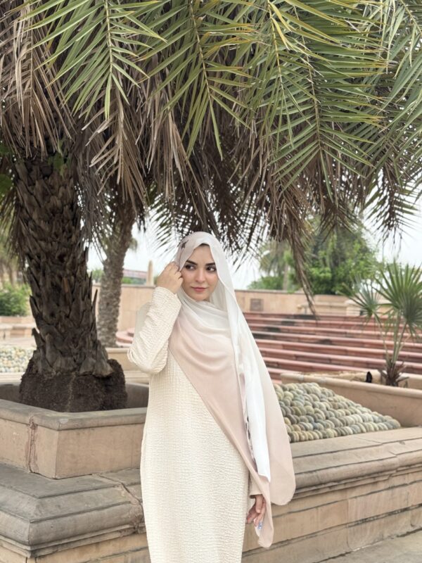 Ink Ombre Printed Scarf – Cream Sand