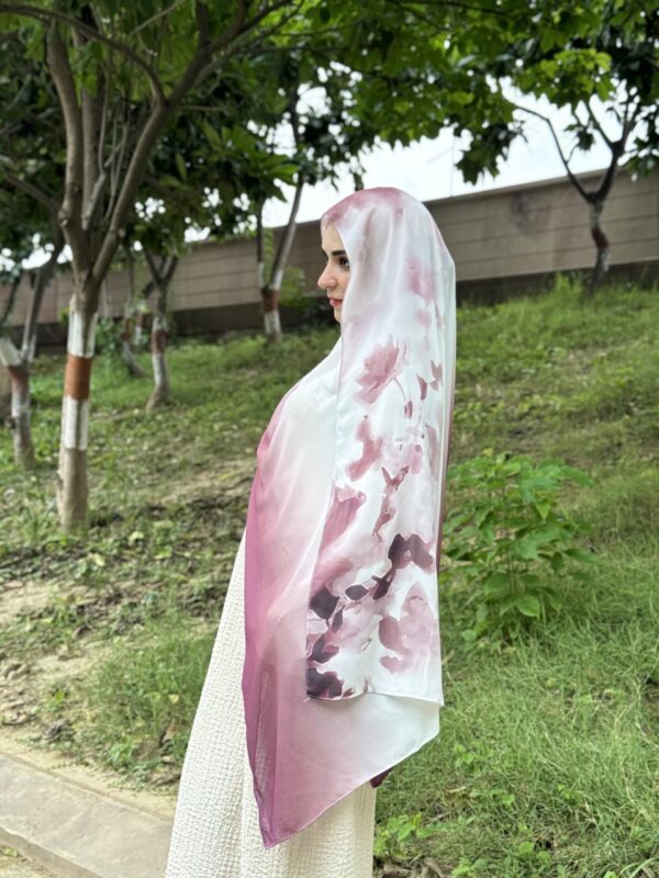 Ink Ombre Printed Scarf – Rose Dark Pink