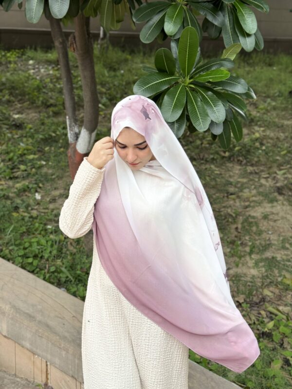 Ink Ombre Printed Scarf – Blush Mauvish Pink