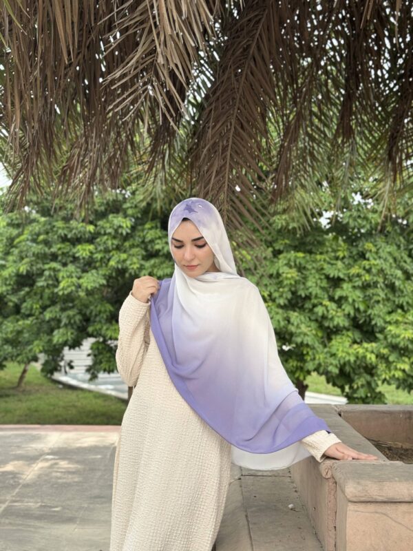 Ink Ombre Printed Scarf – Purple Bold Hue