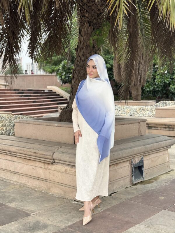 Ink Ombre Printed Scarf – Sky Deep Blue
