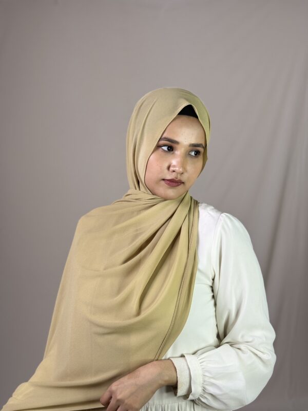 Premium Chiffon Scarf – Sand Beige