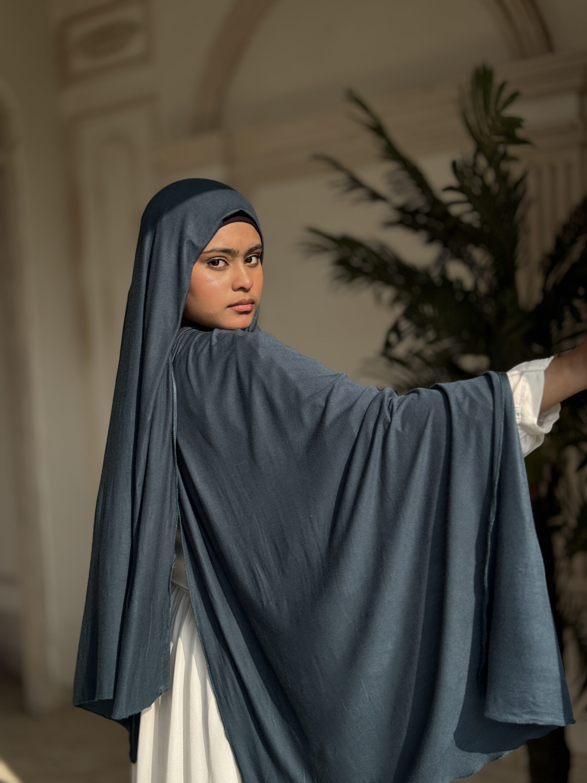 Jersey Premium Scarf – Slate Blue - Image 3