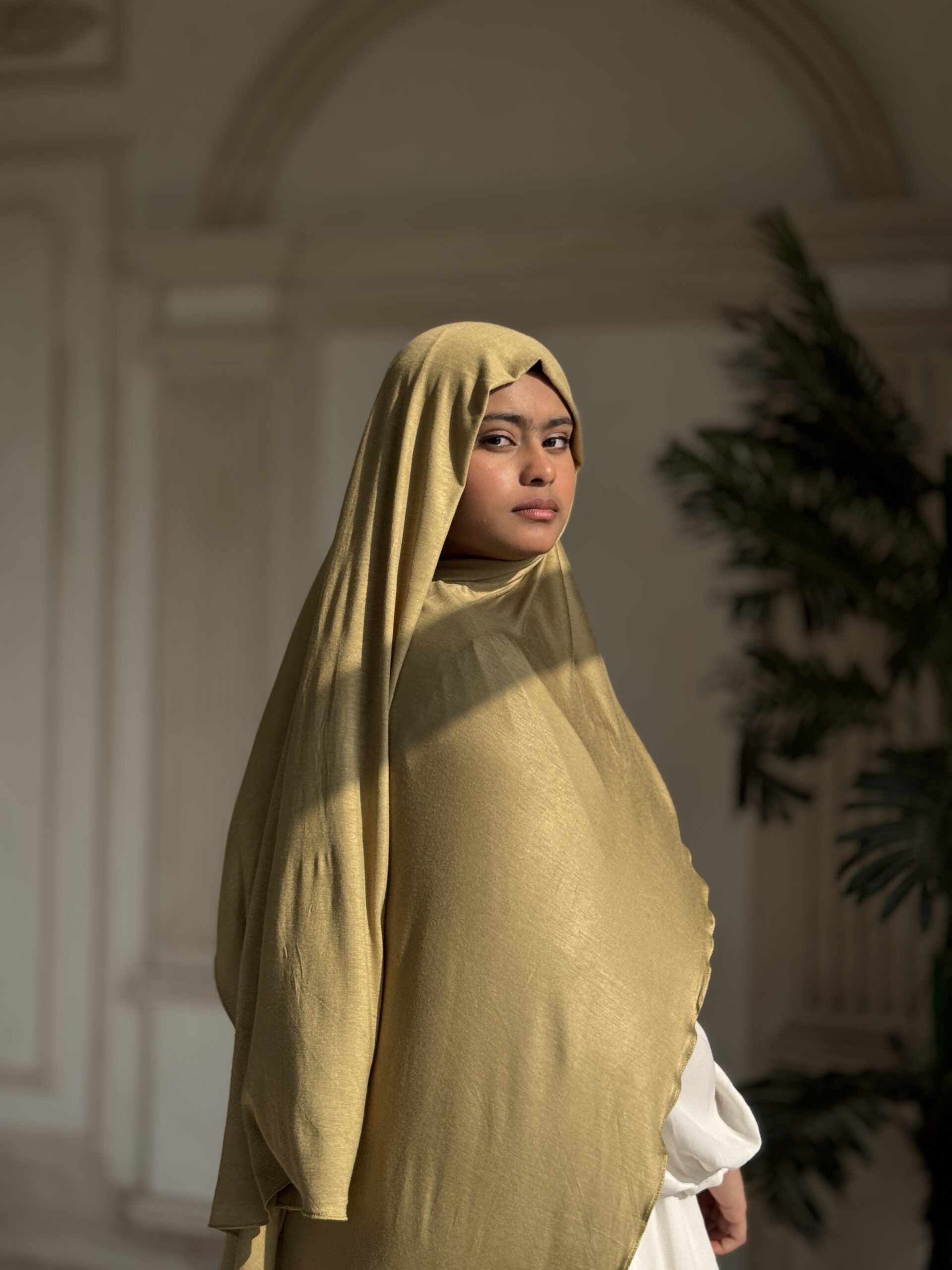 Jersey Premium Scarf – Olive Gold - Image 2