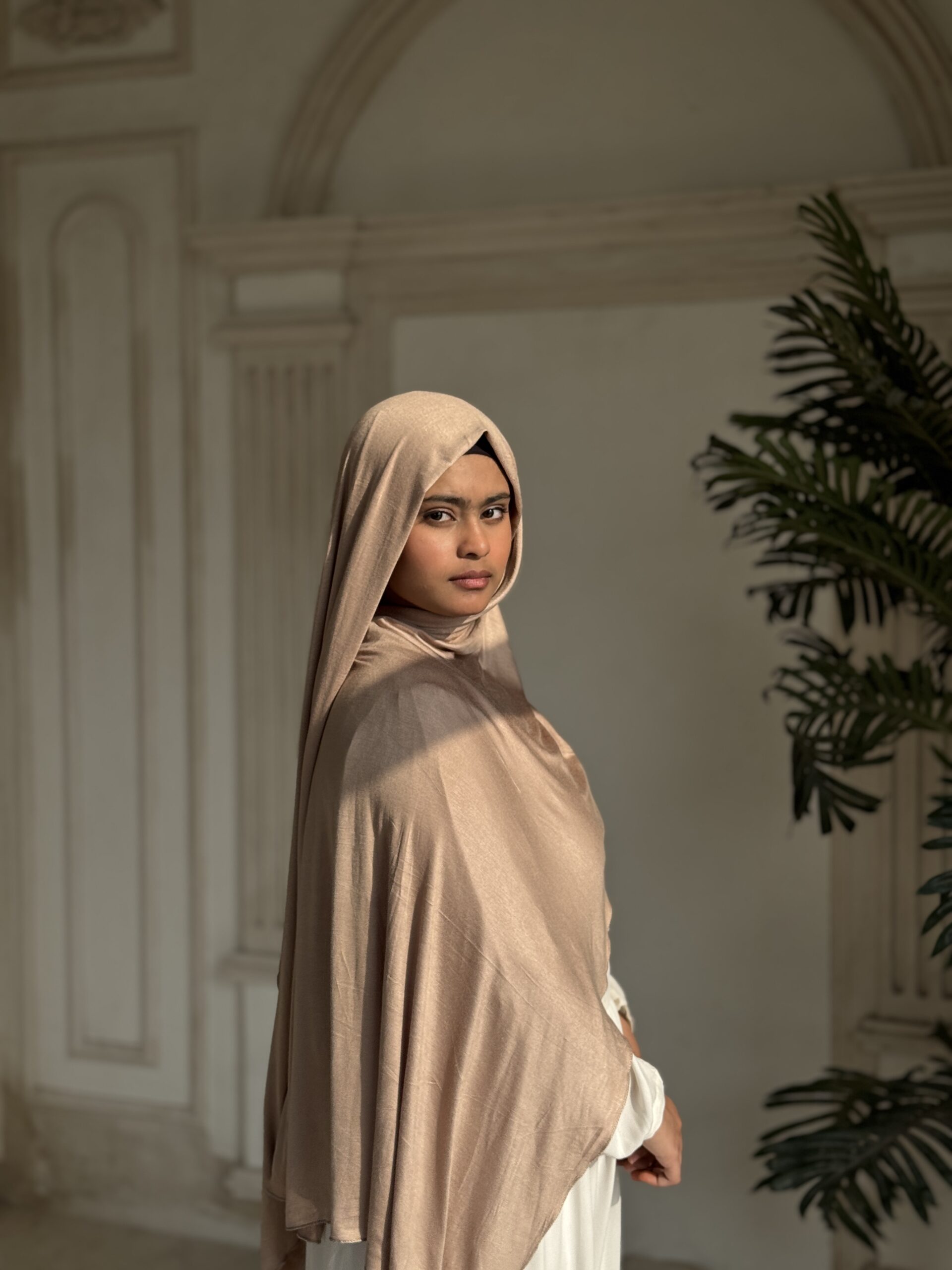 Jersey Premium Scarf – Sand Beige - Image 4
