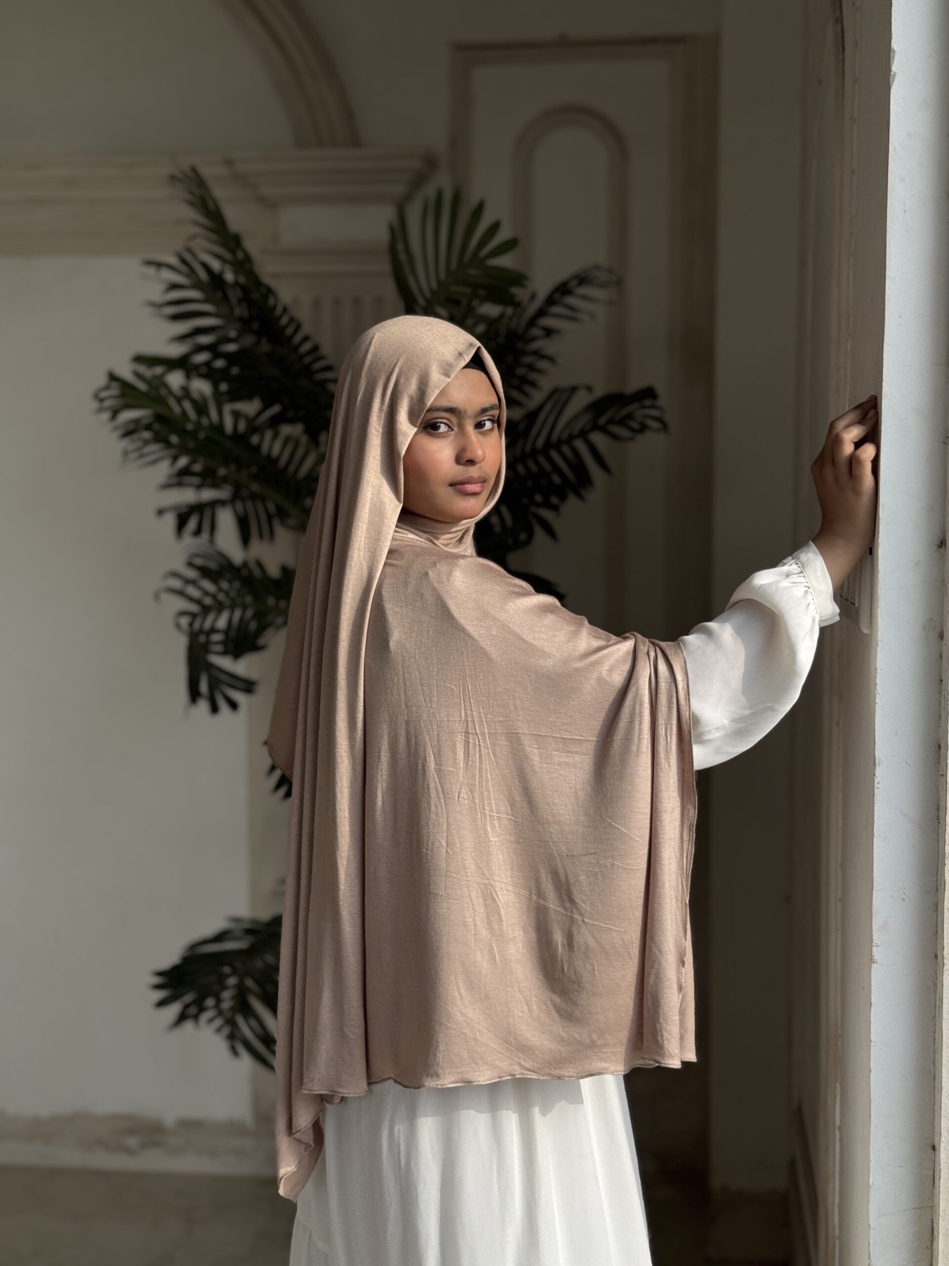 Jersey Premium Scarf – Sand Beige - Image 2