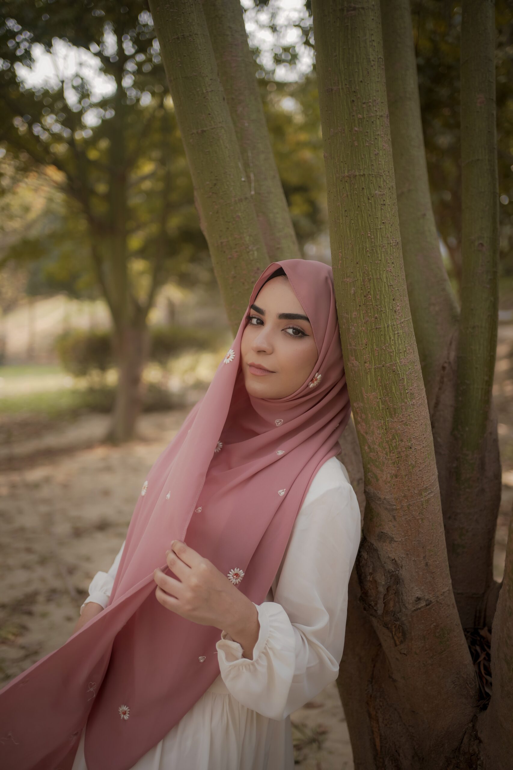 Vintage Bloom Scarf – Blush Pink - Image 3