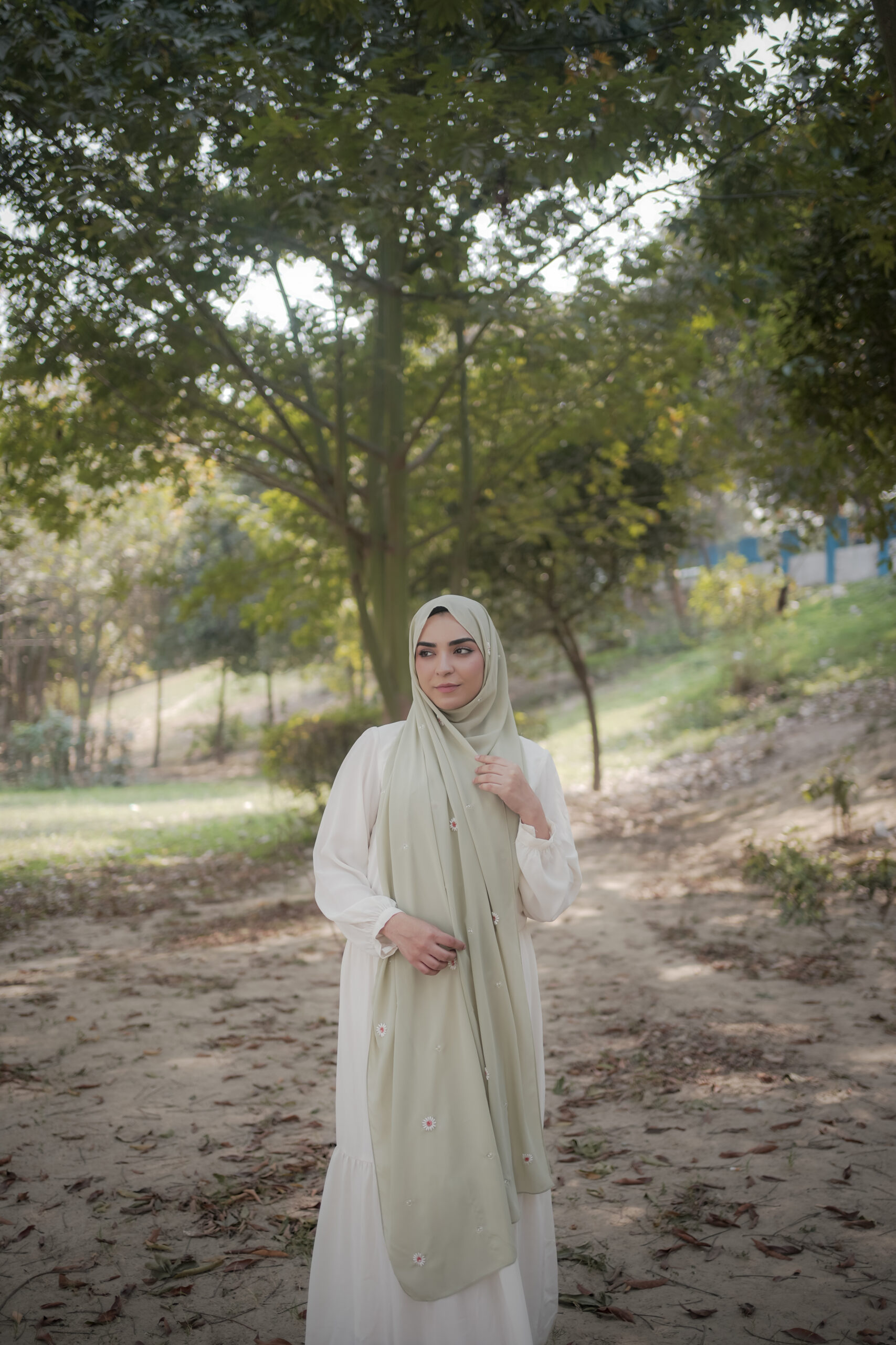 Vintage Bloom Scarf – Sage Mist - Image 2