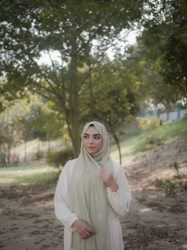 Vintage Bloom Scarf – Sage Mist