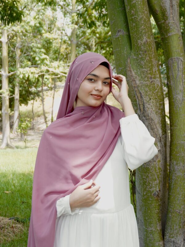 Naqsh Crystal Scarf – Blush Pink