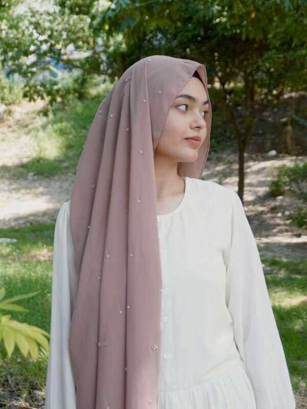 Naqsh Crystal Scarf – Blush Nude