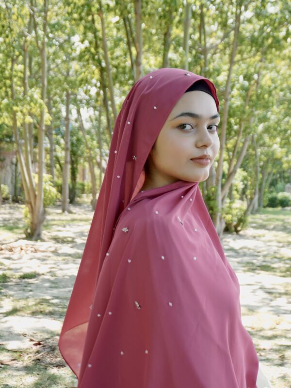 Naqsh Crystal Scarf – Rose Pink