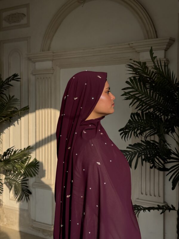 Naqsh Crystal Scarf – Plum Wine