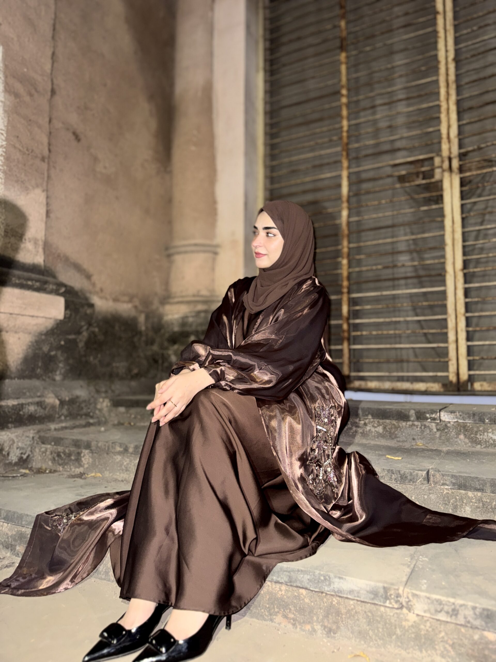 Abida Luxury Abaya – Cocoa Noir - Image 8