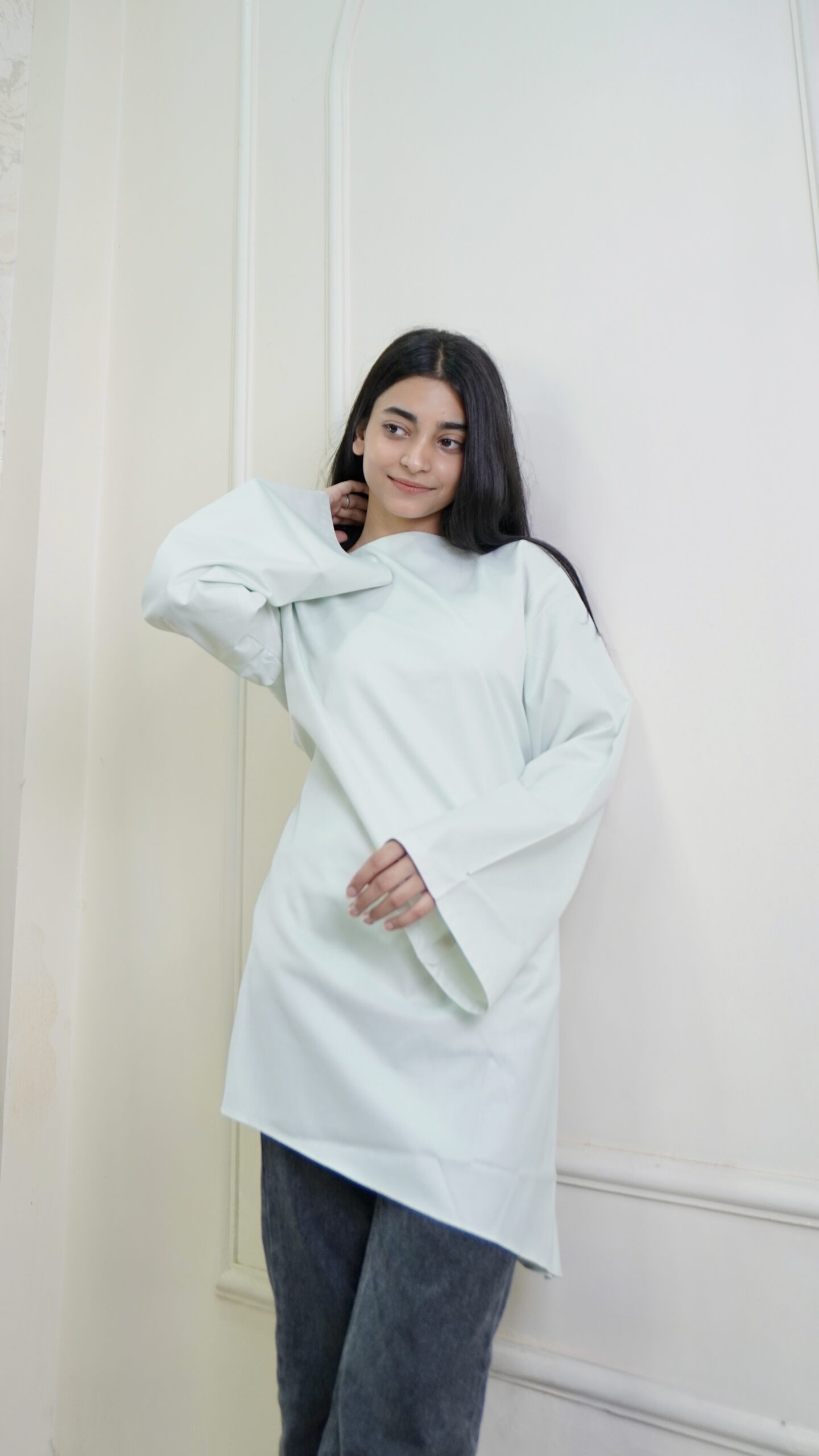 Tinker Asymmetric Top in mint green