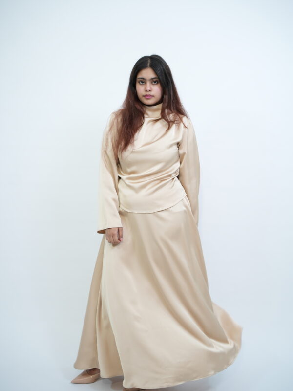 Satin Skirt – Champagne