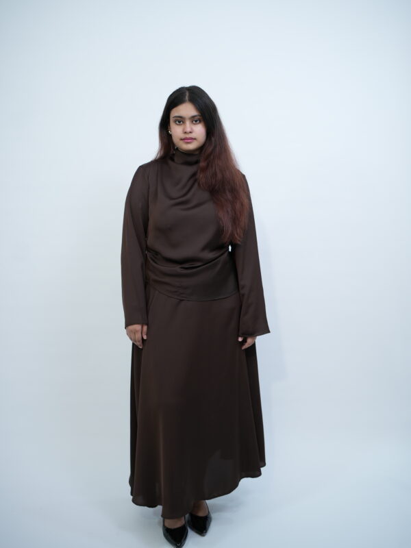 Satin Skirt – Espresso Brown