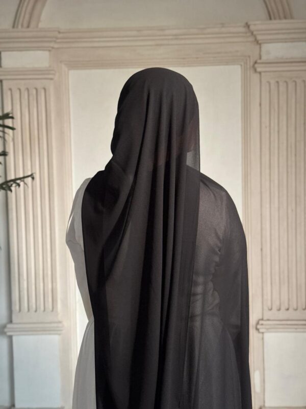 Premium Chiffon Scarf – Midnight Black