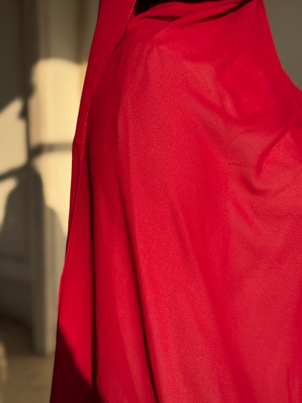 Premium Chiffon Scarf – Ruby Red - Image 3