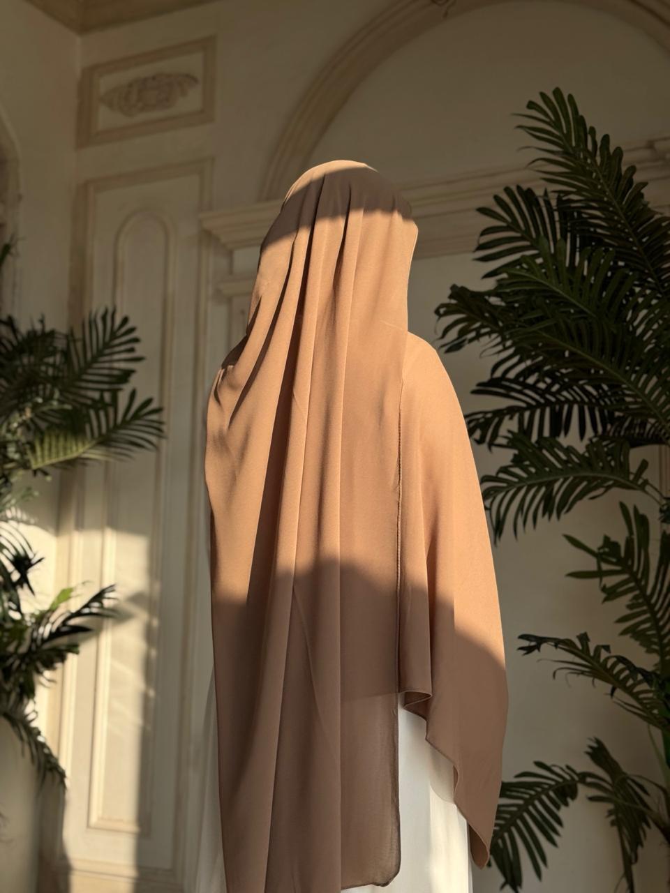 Premium Chiffon Scarf – Taupe Beige - Image 3