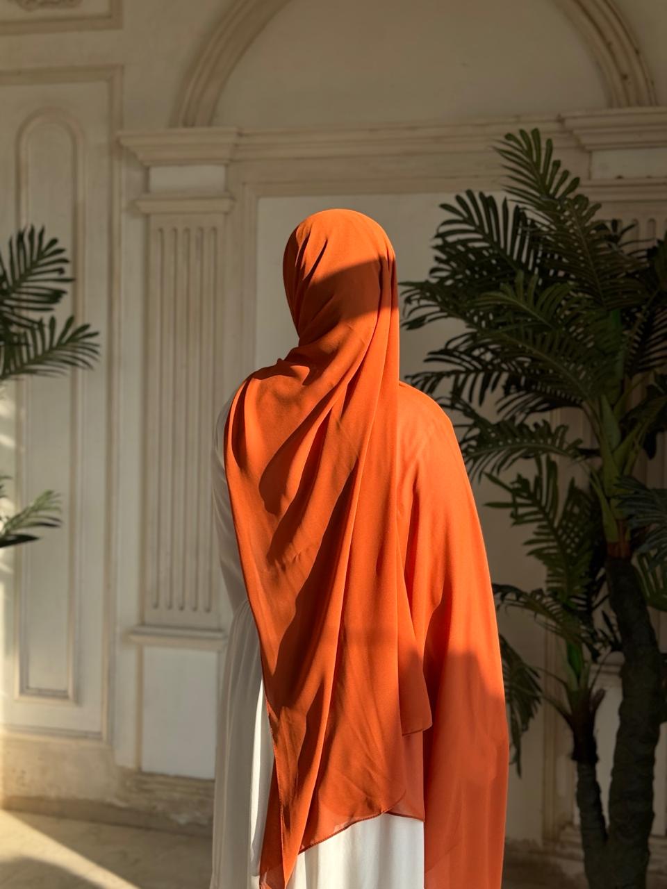 Premium Chiffon Scarf – Terracotta - Image 2