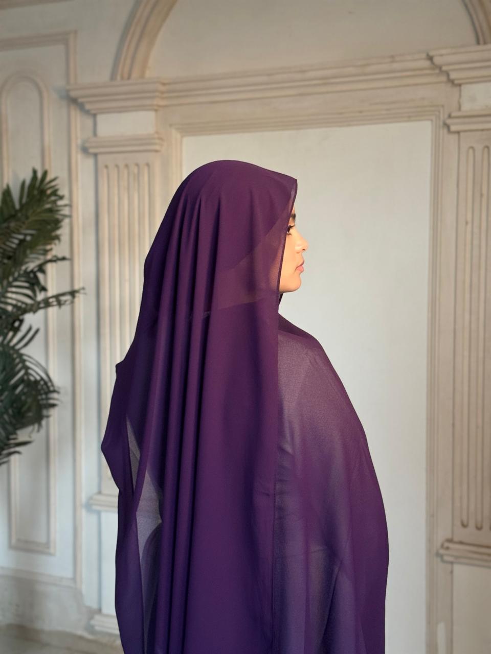 Premium Chiffon Scarf – Royal Purple - Image 2