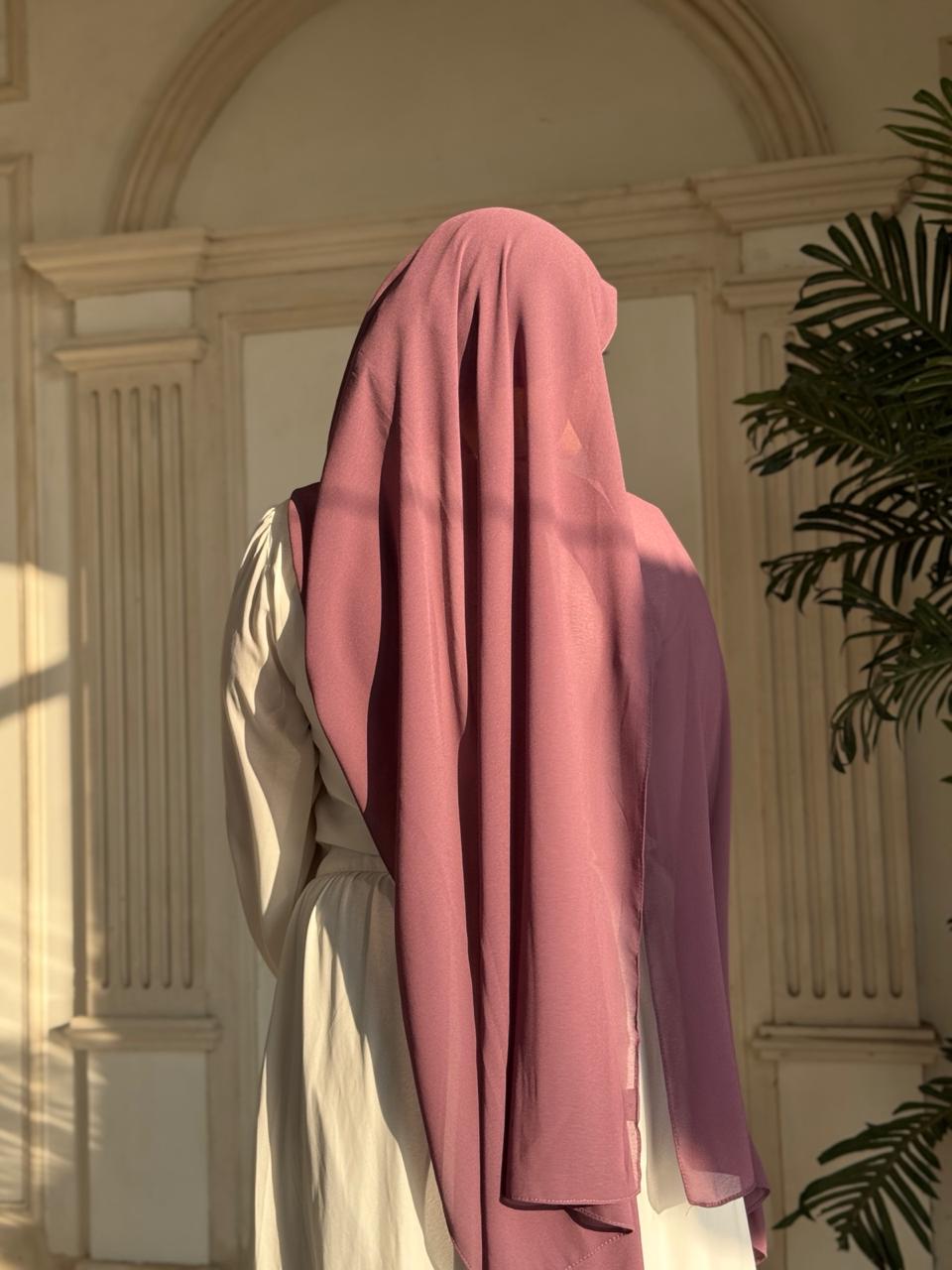 Premium Chiffon Scarf – Mauve Plum - Image 2