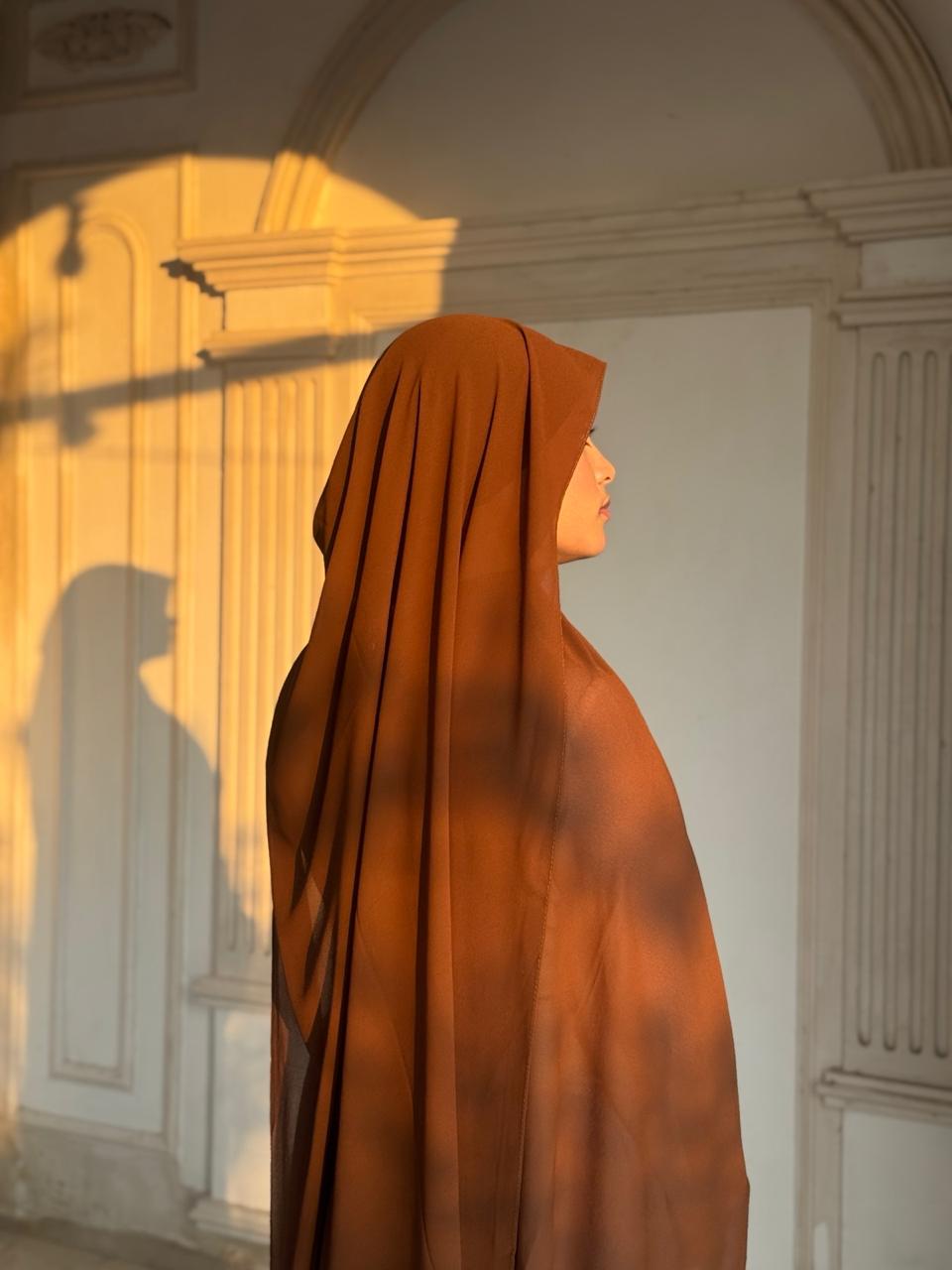 Premium Chiffon Scarf – Cocoa Brown
