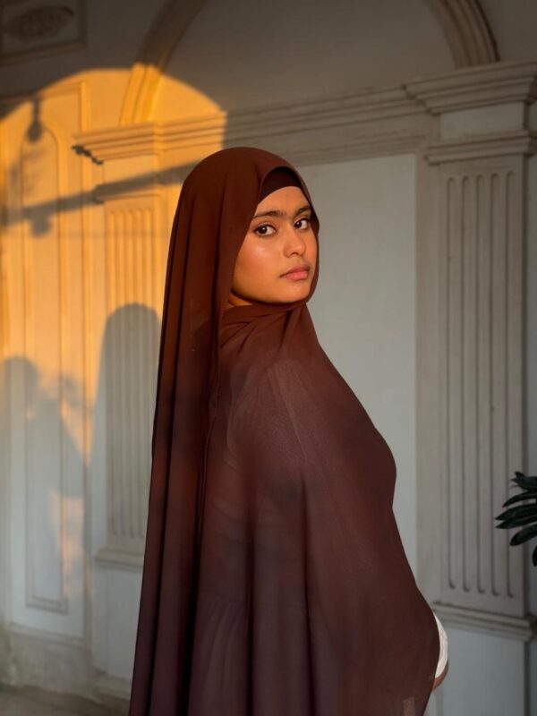 Premium Chiffon Scarf – Mocha Brown