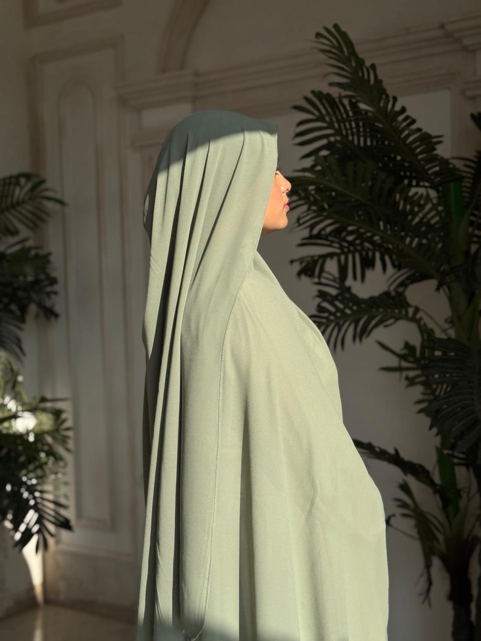 Premium Chiffon Scarf – Sage Green - Image 2