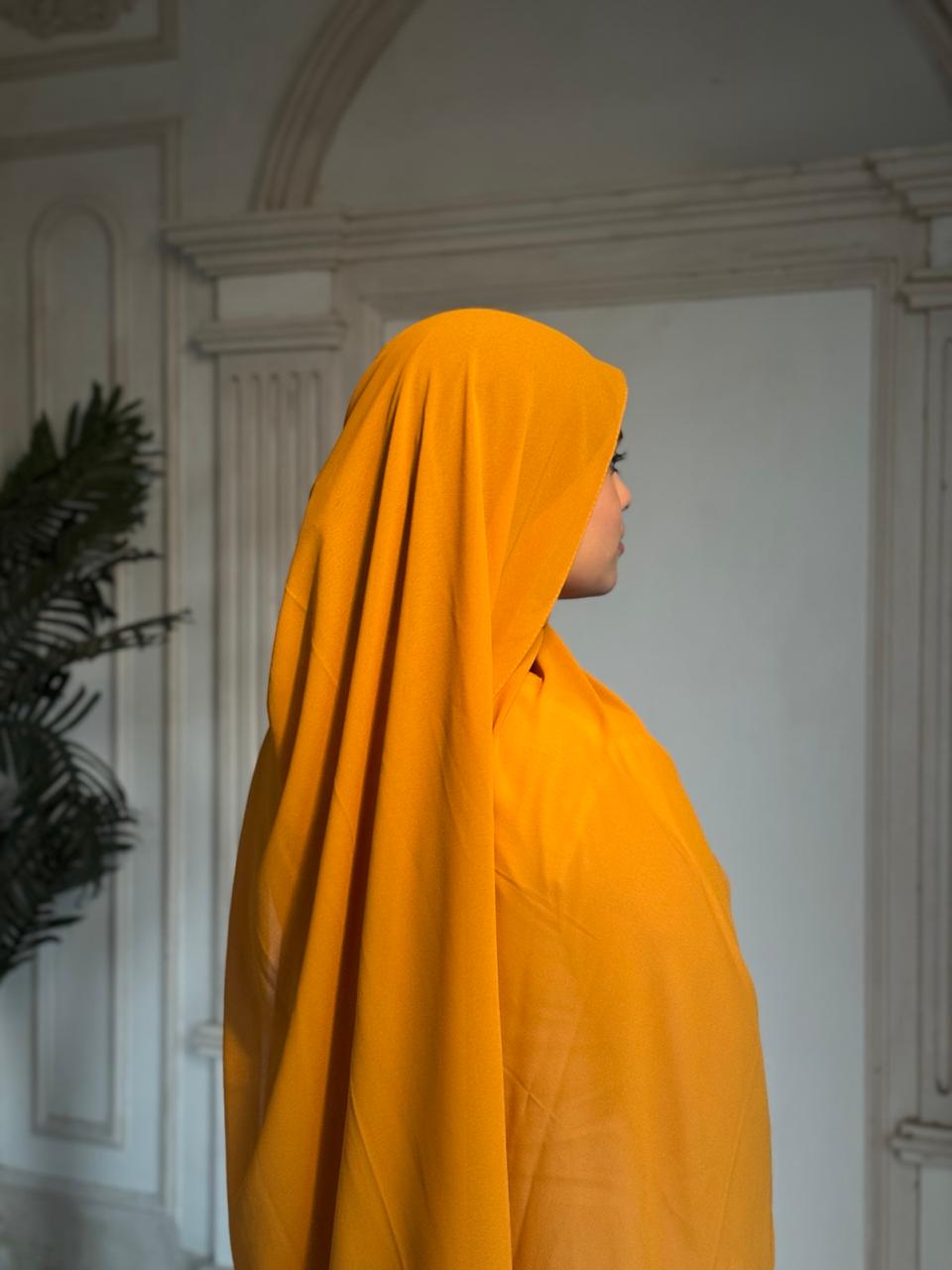 Premium Chiffon Scarf – Mustard Gold - Image 2