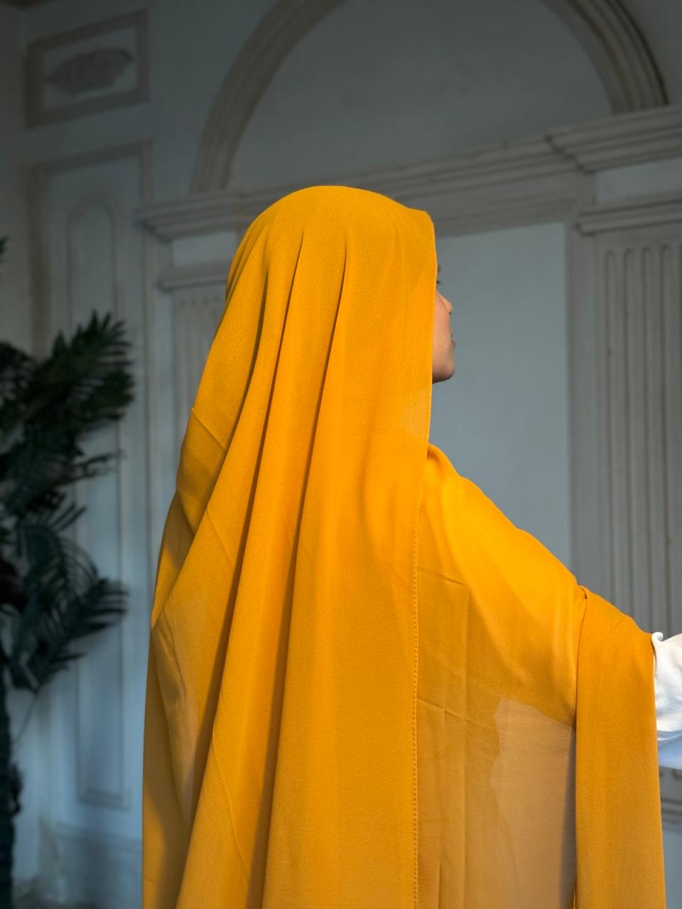 Premium Chiffon Scarf – Mustard Gold - Image 3