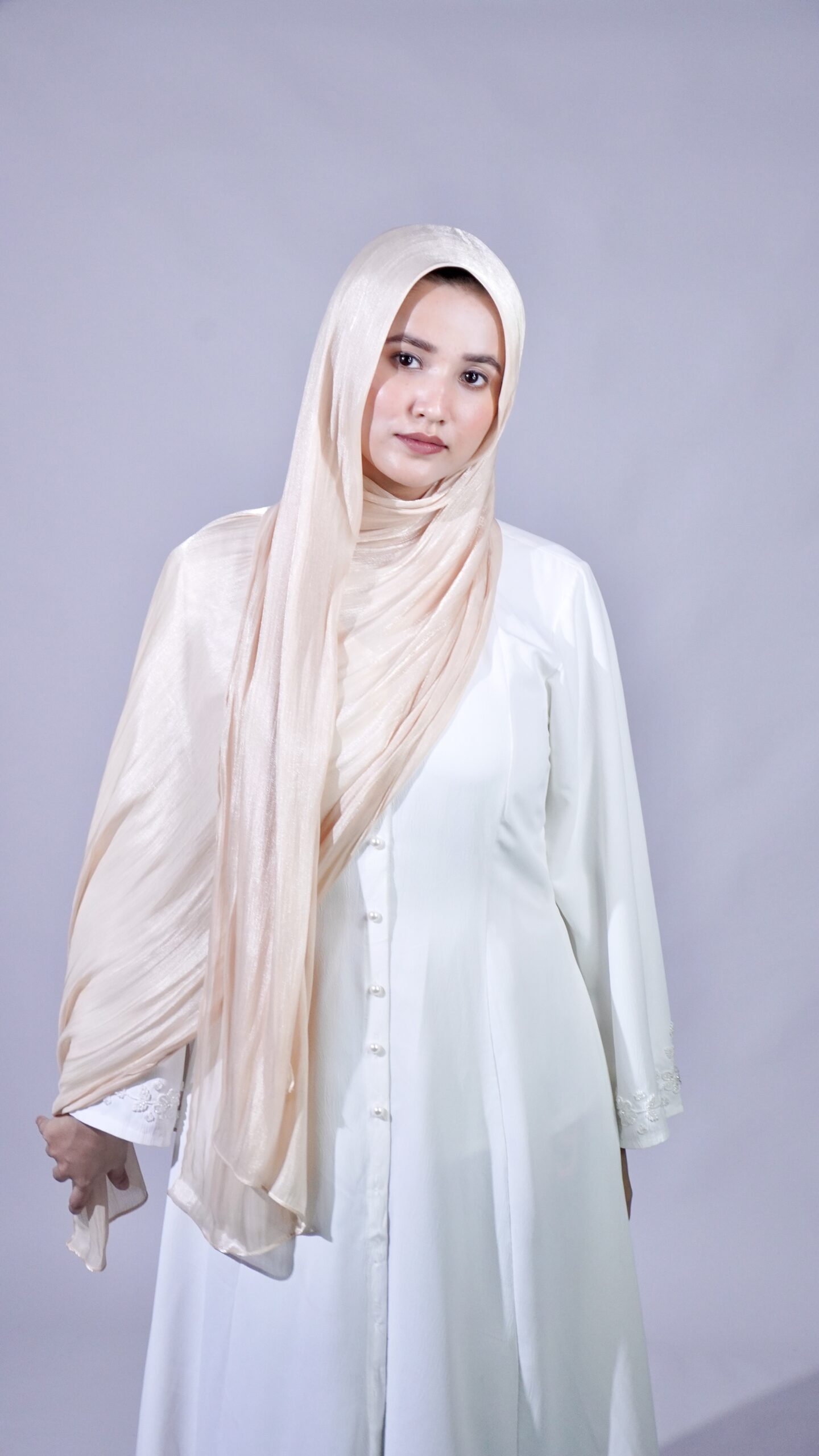 Shimmer Scarf – Golden Beige - Image 3