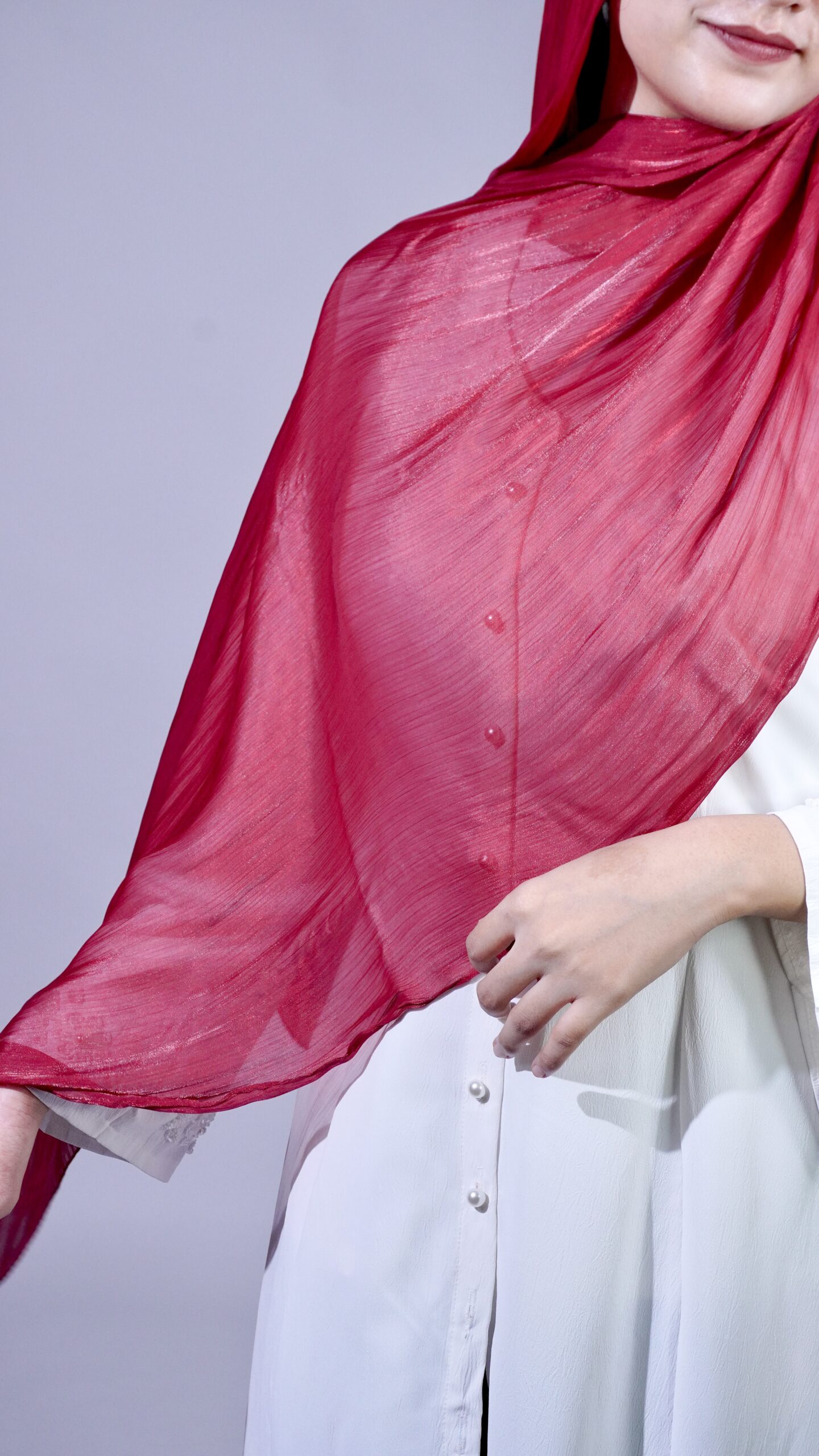 Shimmer Scarf – Red - Image 3