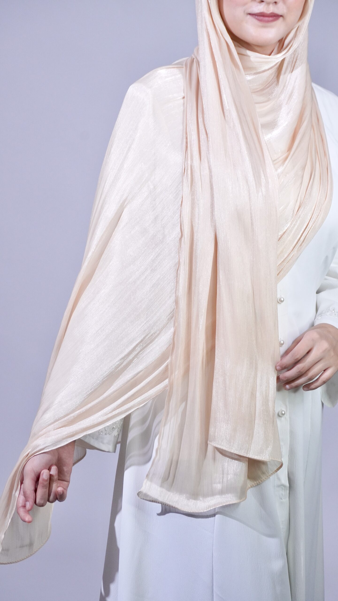 Shimmer Scarf – Golden Beige - Image 2