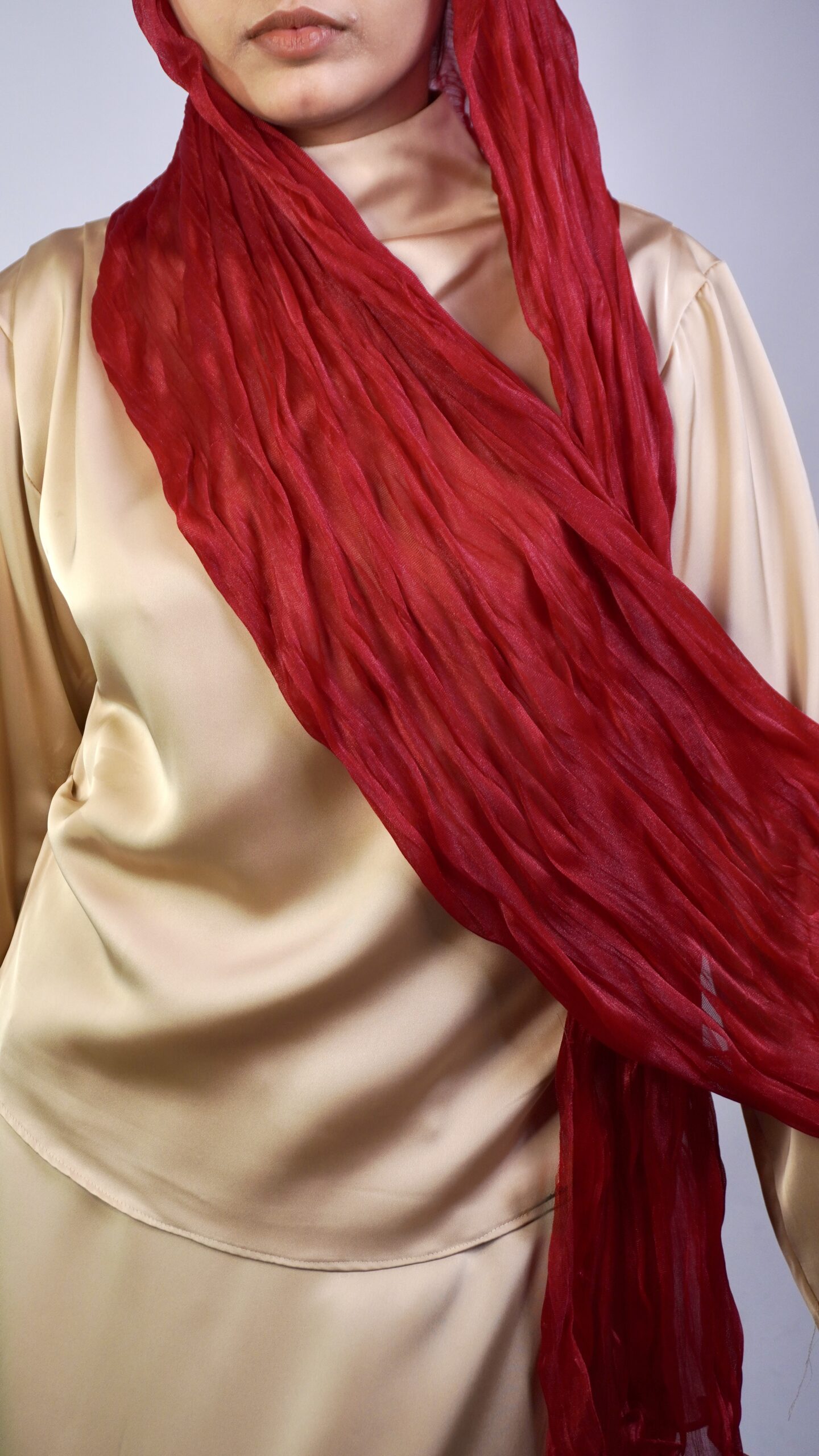 Curly Scarf – Cherry - Image 4