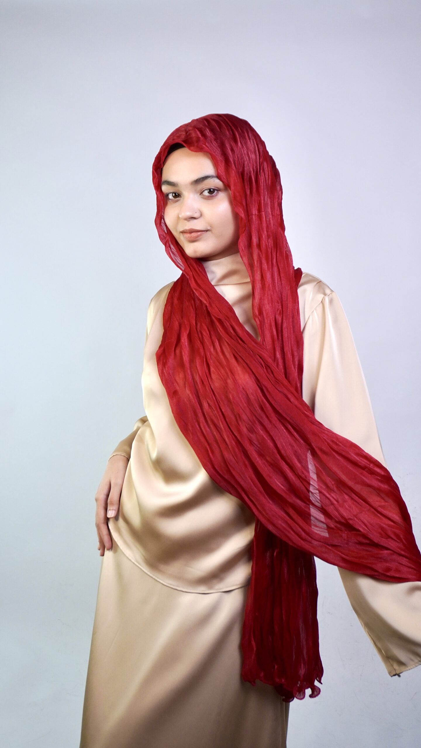 Curly Scarf – Cherry - Image 3