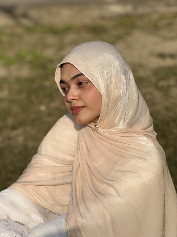 Shimmer Scarf – Champagne Beige