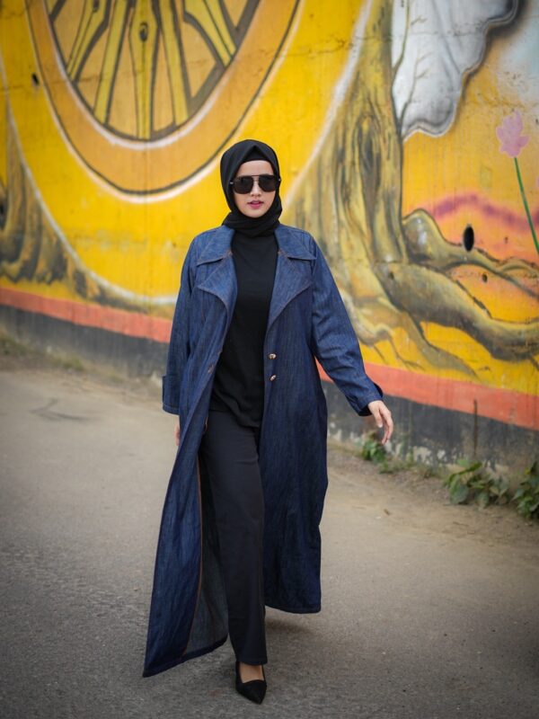 Denim Trench Abaya