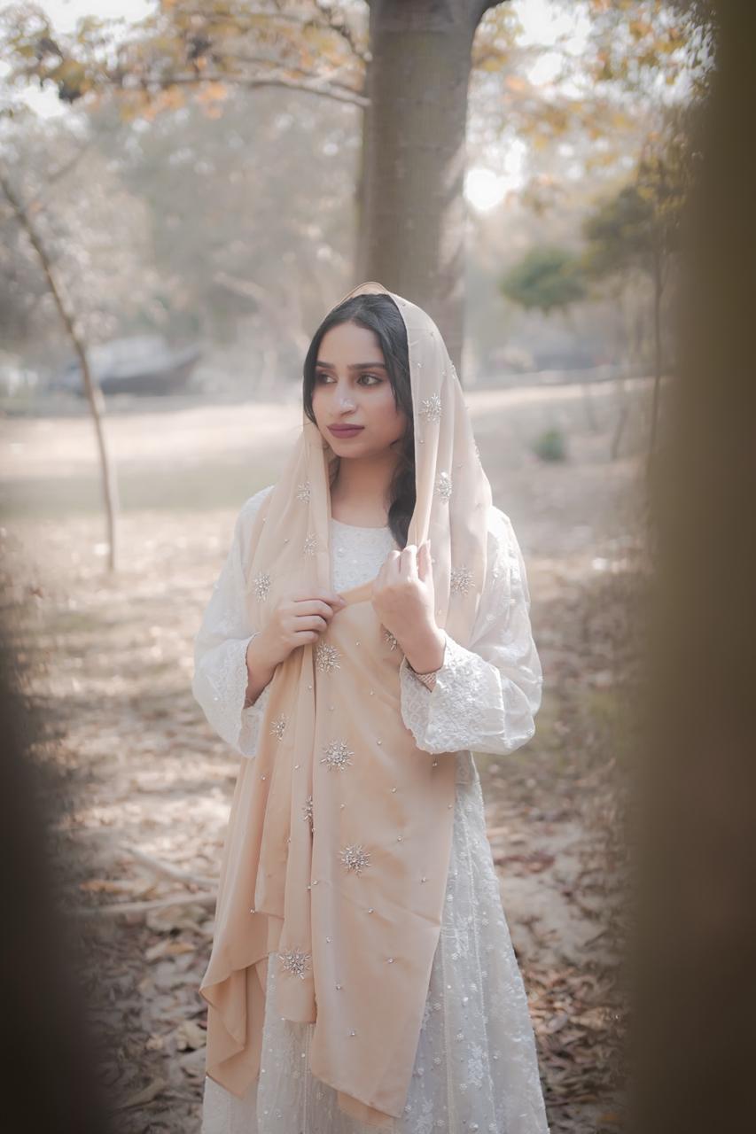 Qamar Scarf – Beige - Image 4