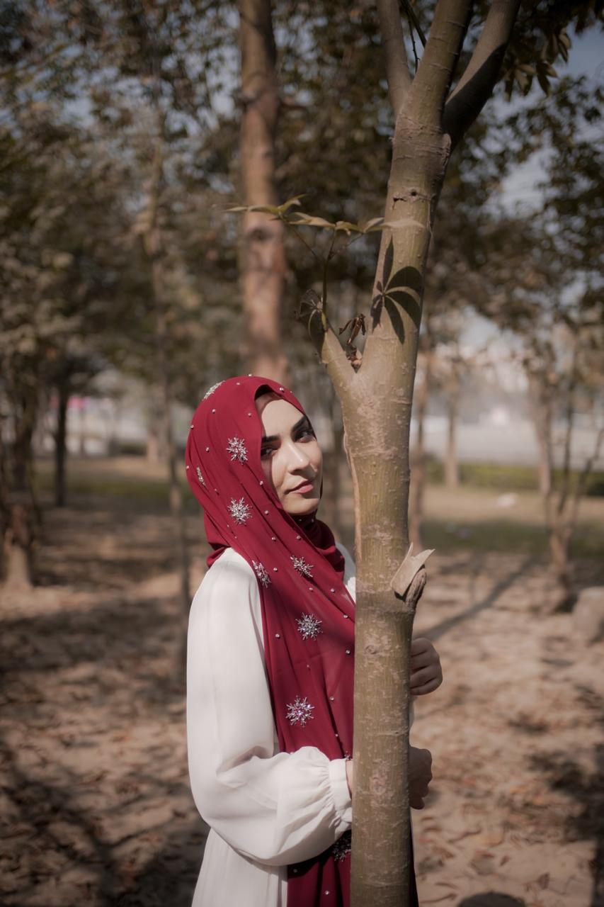 Qamar Scarf – Maroon - Image 2