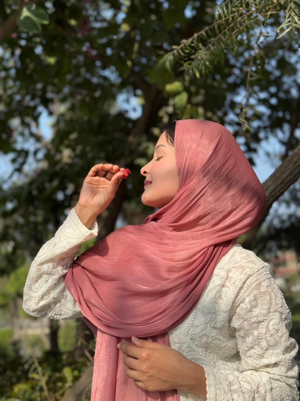 Shimmer Scarf – Dusty Rose - Image 3