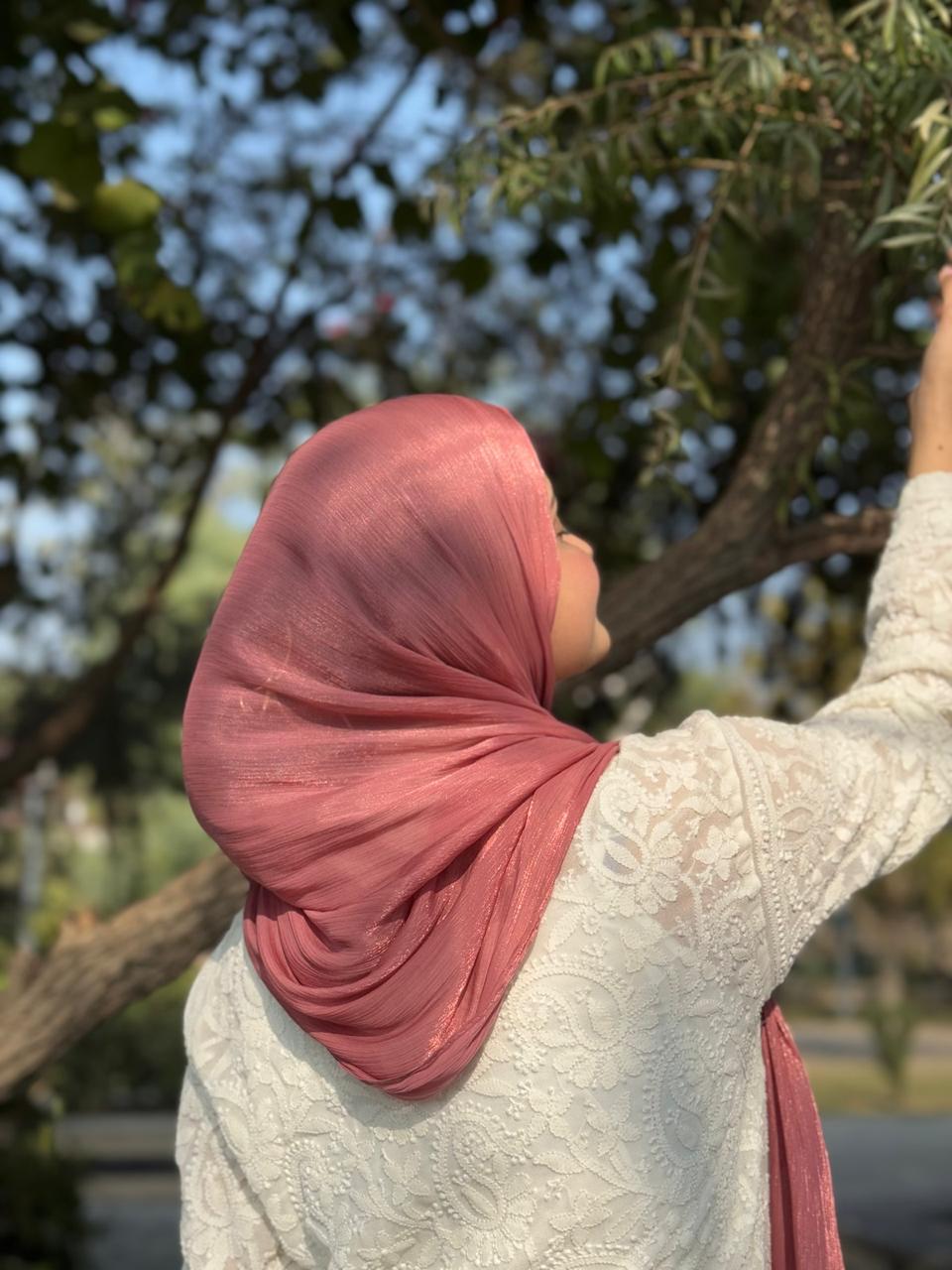 Shimmer Scarf – Dusty Rose - Image 2