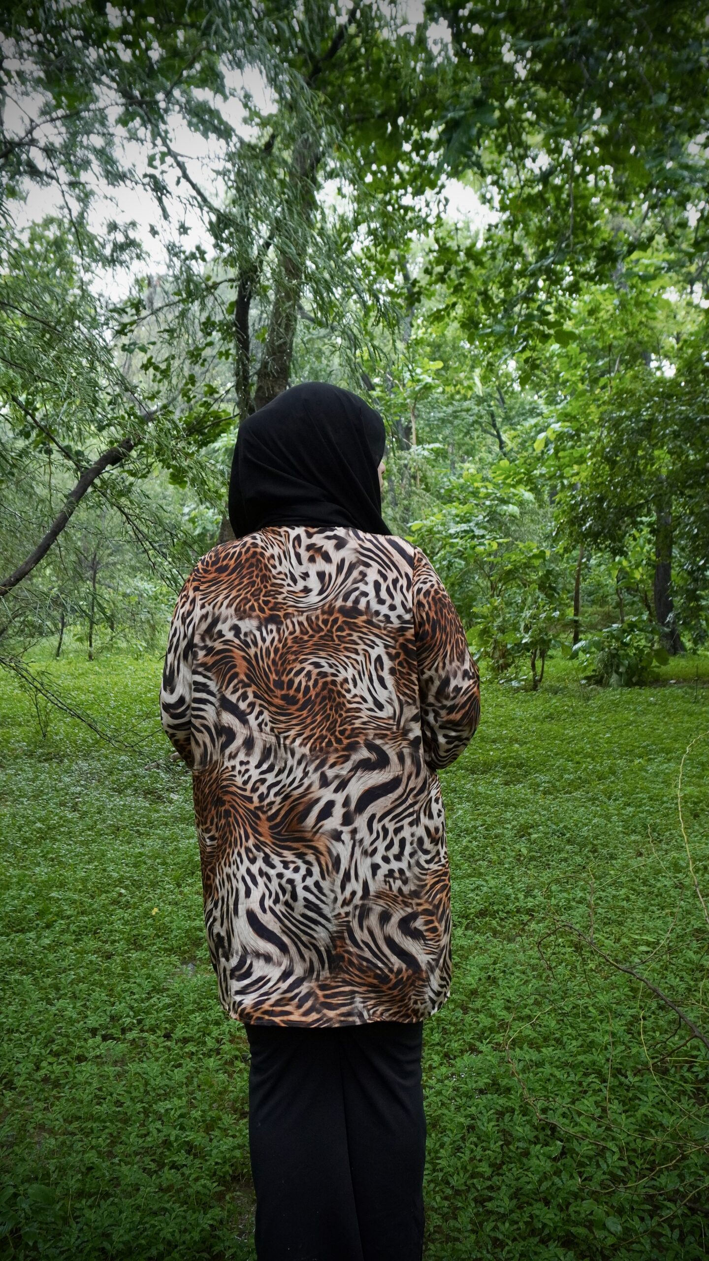 Animal Print Tie-Neck Top - Image 5
